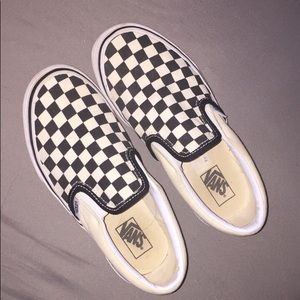Checkered Vans Slip Ons